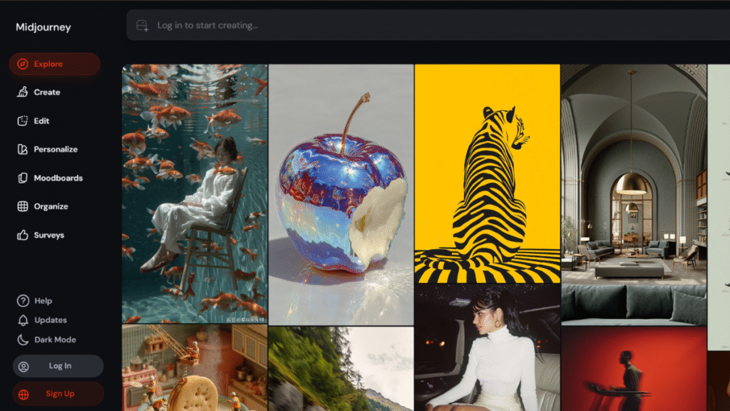 “Futuristic digital workspace with AI-generated artwork on laptop screen, hyper-realistic 3D art pieces, holographic interface, modern creative studio, 2025 AI art generation concept.”
